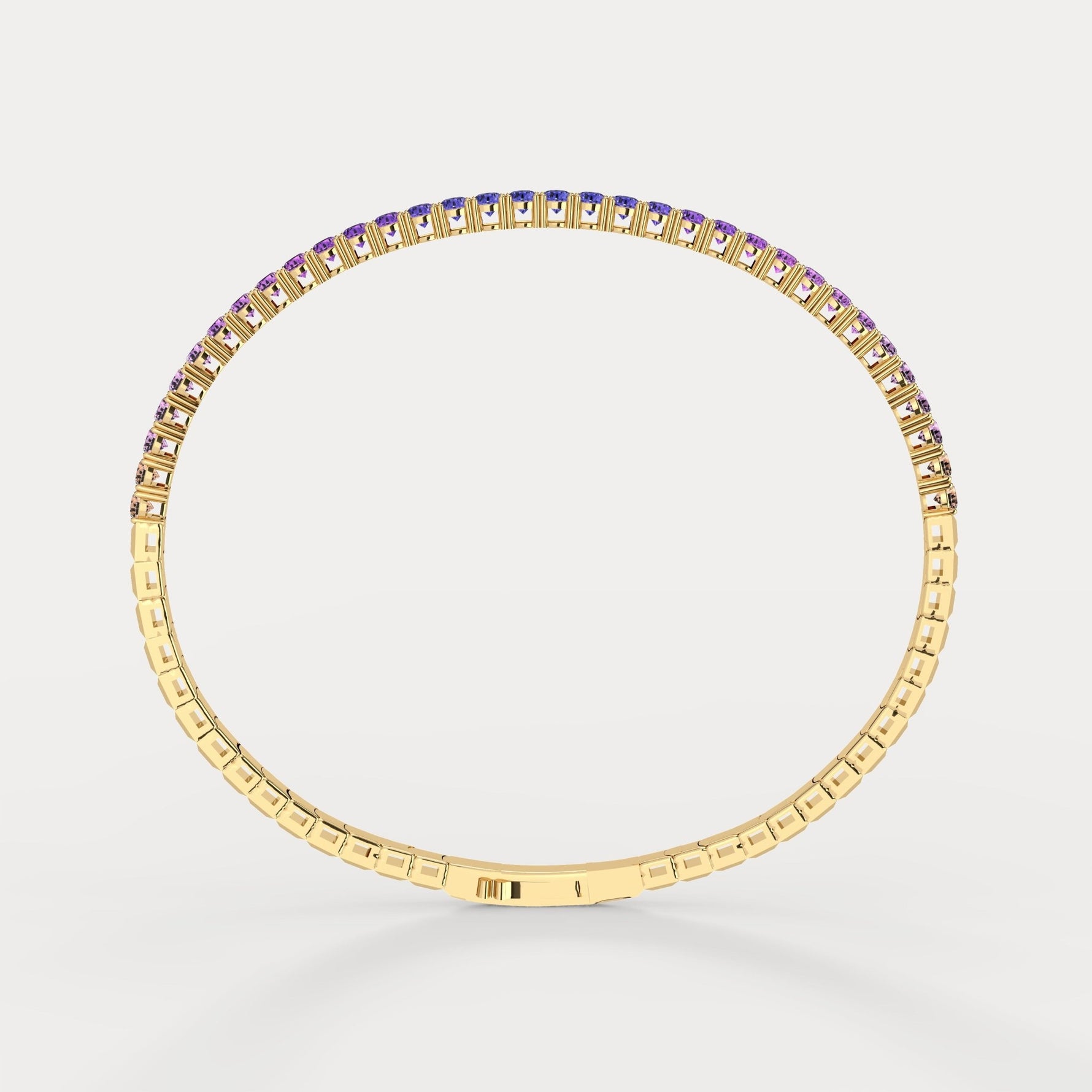 Lab - Grown Sapphire Flexible Bangle Bracelet in 14K Yellow Gold - Bracelets