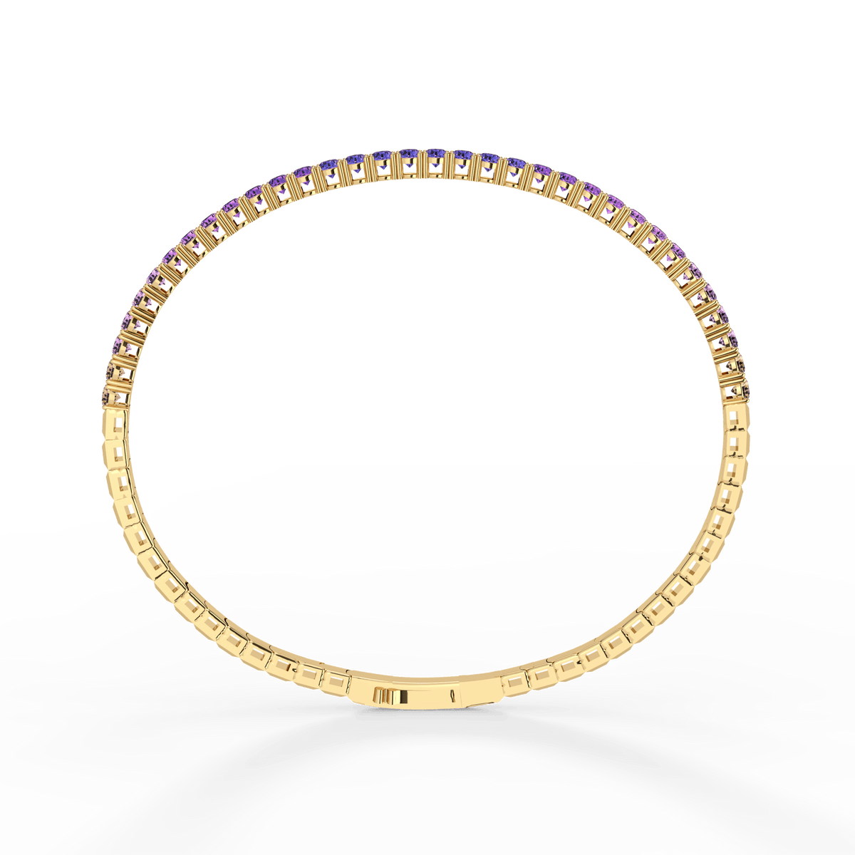 Lab - Grown Sapphire Flexible Bangle Bracelet in 14K Yellow Gold - Bracelets
