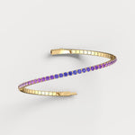 Lab - Grown Sapphire Flexible Bangle Bracelet in 14K Yellow Gold - Bracelets
