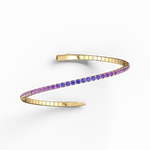 Lab - Grown Sapphire Flexible Bangle Bracelet in 14K Yellow Gold - Bracelets
