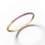 Lab - Grown Sapphire Flexible Bangle Bracelet in 14K Yellow Gold - Bracelets