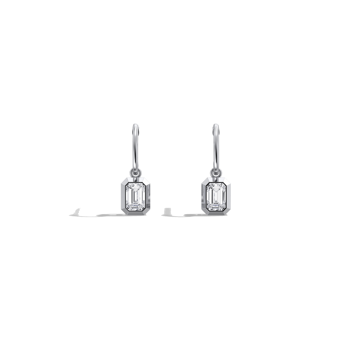 1CTW Emerald Cut Lab Grown Diamond Drop Earring - Earrings