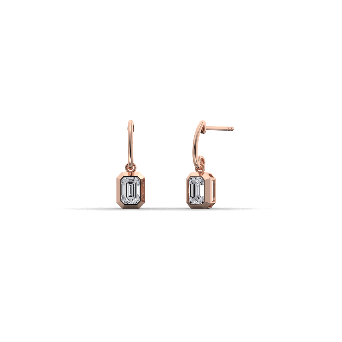 1CTW Emerald Cut Lab Grown Diamond Drop Earring - Earrings