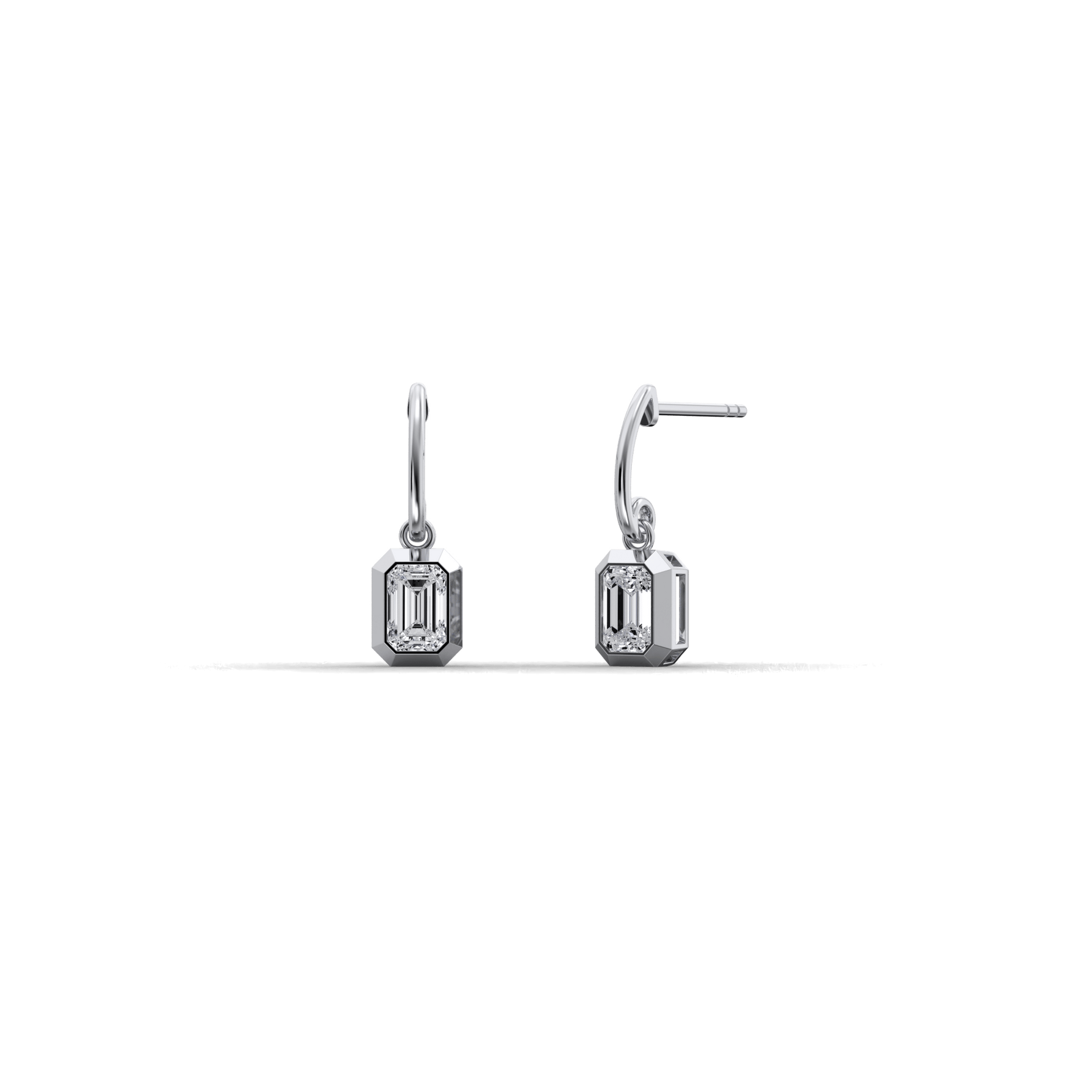 1CTW Emerald Cut Lab Grown Diamond Drop Earring - Earrings