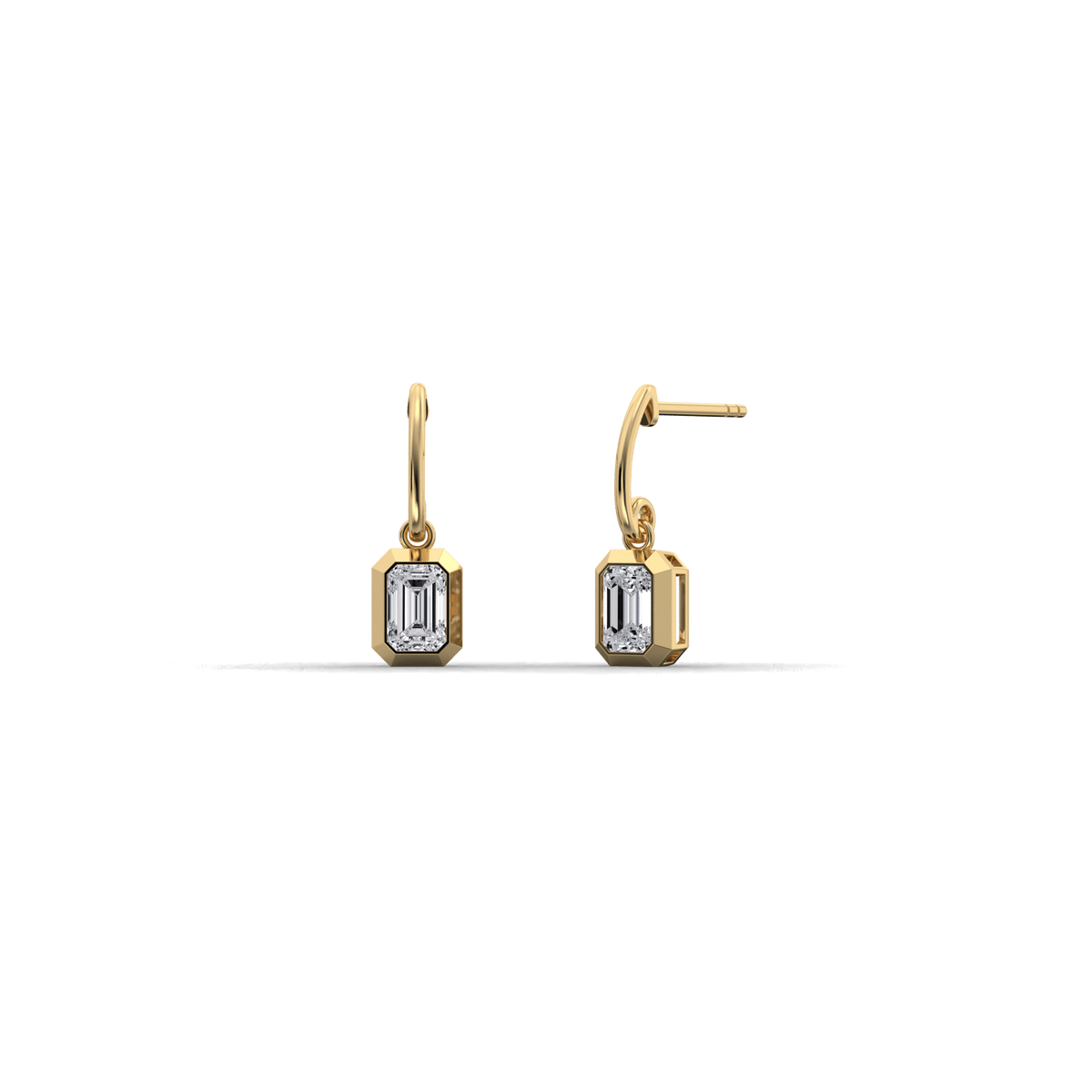 1CTW Emerald Cut Lab Grown Diamond Drop Earring - Earrings