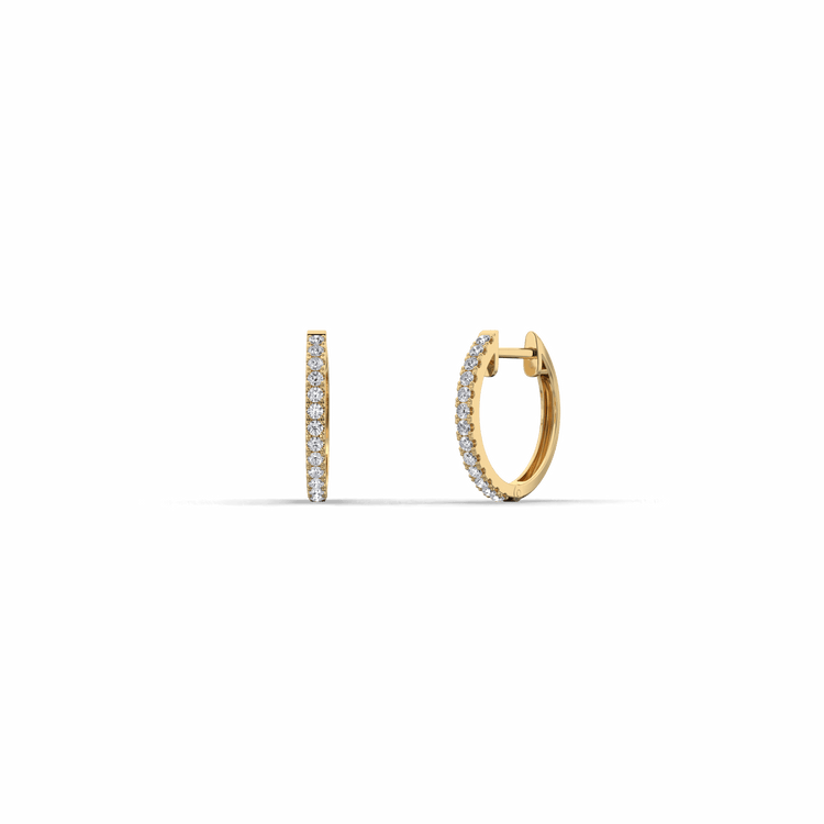 0.22CTW Lab Grown Diamond Hoop Earrings In 14K Solid Gold/Platinum - 