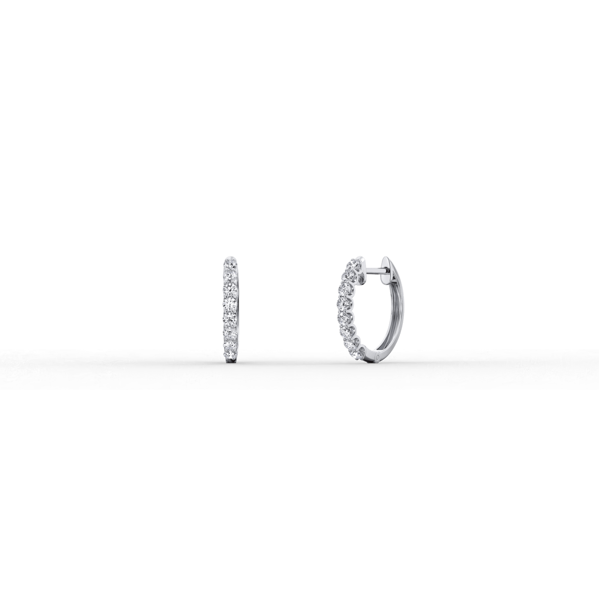0.25CTW Lab Diamond U Prong Hoop Earrings In 14K Solid Gold/Platinum - 