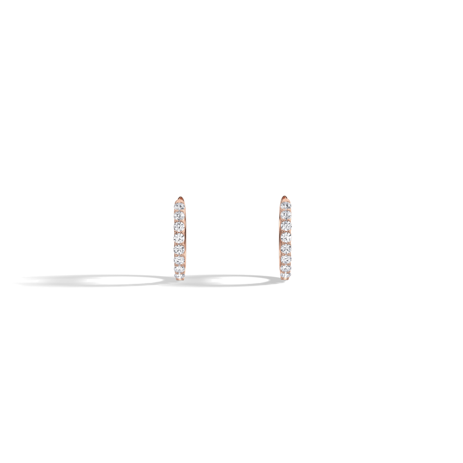 0.25CTW Lab Diamond U Prong Hoop Earrings In 14K Solid Gold/Platinum - 