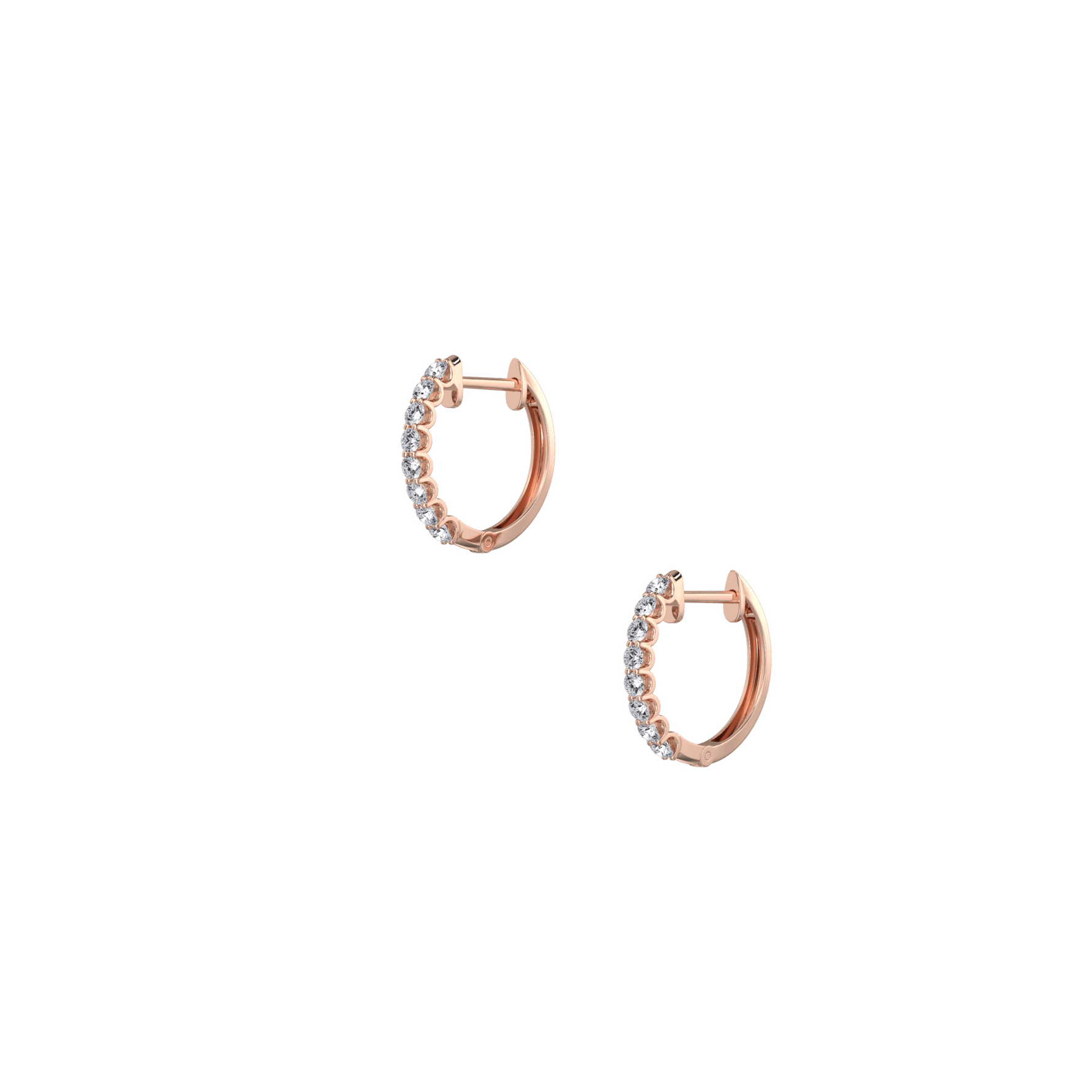 0.25CTW Lab Diamond U Prong Hoop Earrings In 14K Solid Gold/Platinum - 