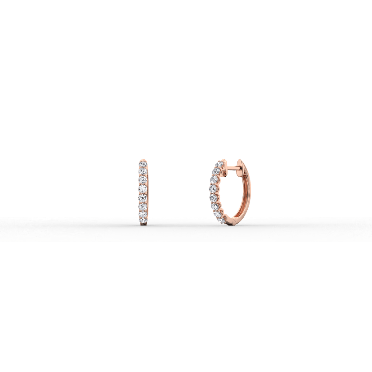 0.25CTW Lab Diamond U Prong Hoop Earrings In 14K Solid Gold/Platinum - 