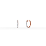 0.25CTW Lab Diamond U Prong Hoop Earrings In 14K Solid Gold/Platinum - 