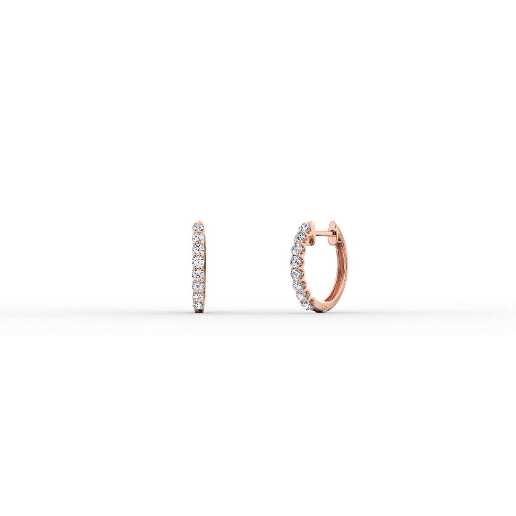 0.25CTW Lab Diamond U Prong Hoop Earrings In 14K Solid Gold/Platinum - 