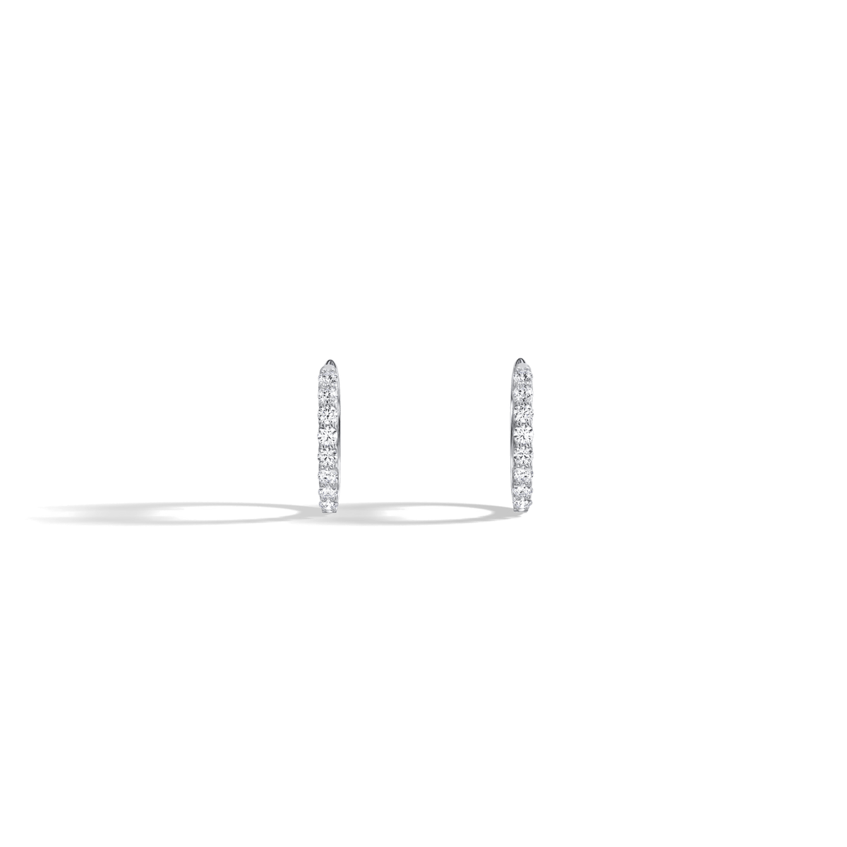 0.25CTW Lab Diamond U Prong Hoop Earrings In 14K Solid Gold/Platinum - 