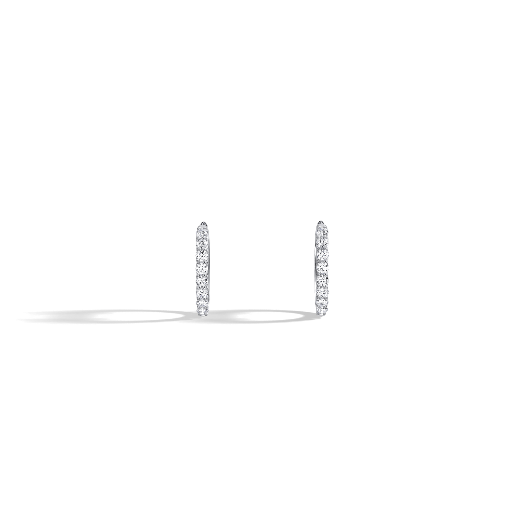 0.25CTW Lab Diamond U Prong Hoop Earrings In 14K Solid Gold/Platinum - 