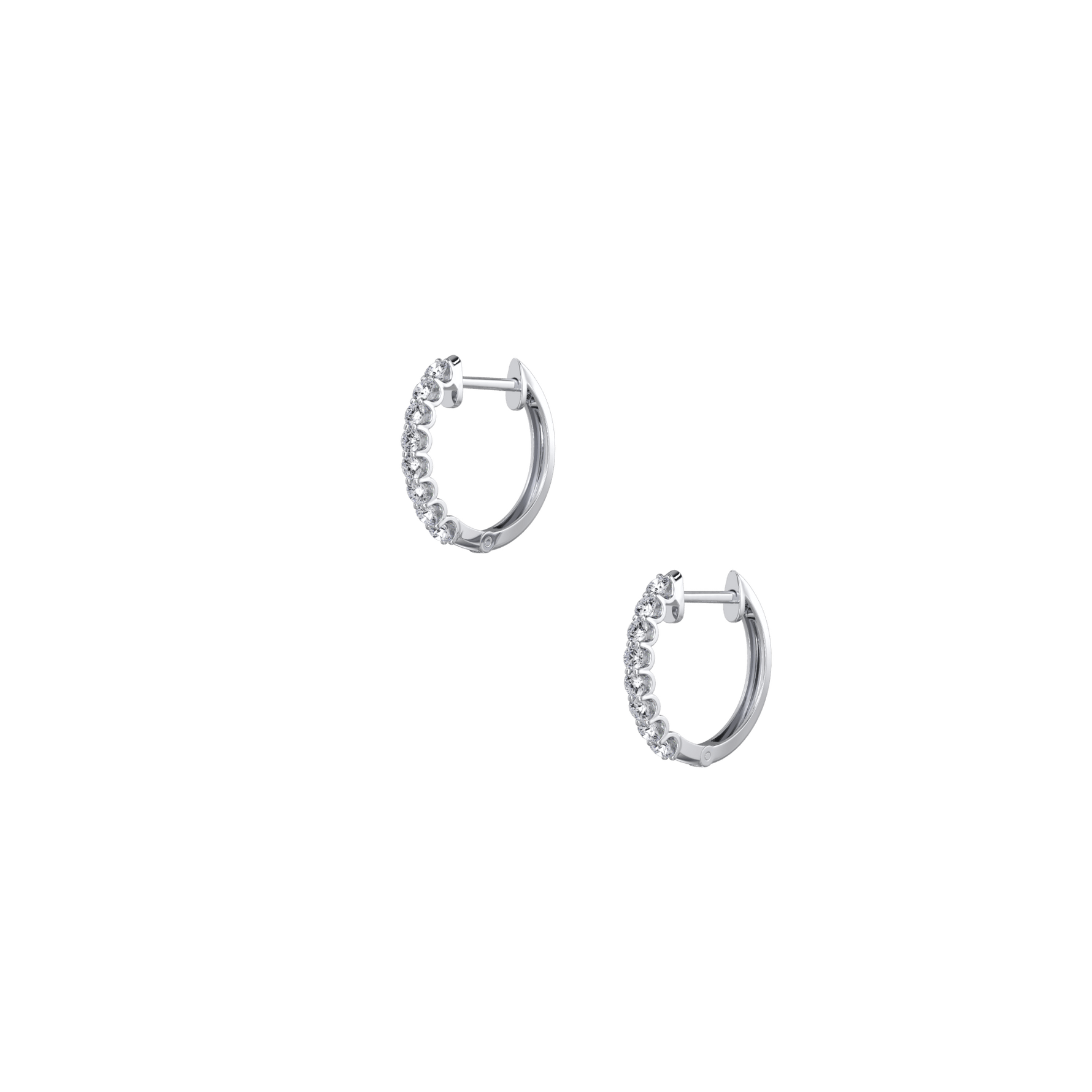 0.25CTW Lab Diamond U Prong Hoop Earrings In 14K Solid Gold/Platinum - 