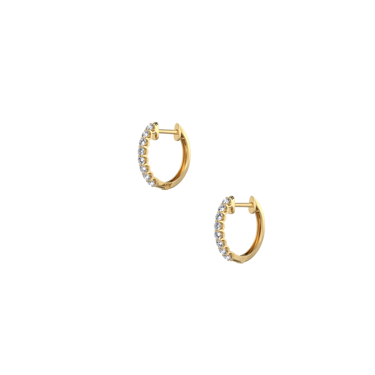 0.36CTW Lab Diamond U Prong Huggies In 14K Solid Gold - 