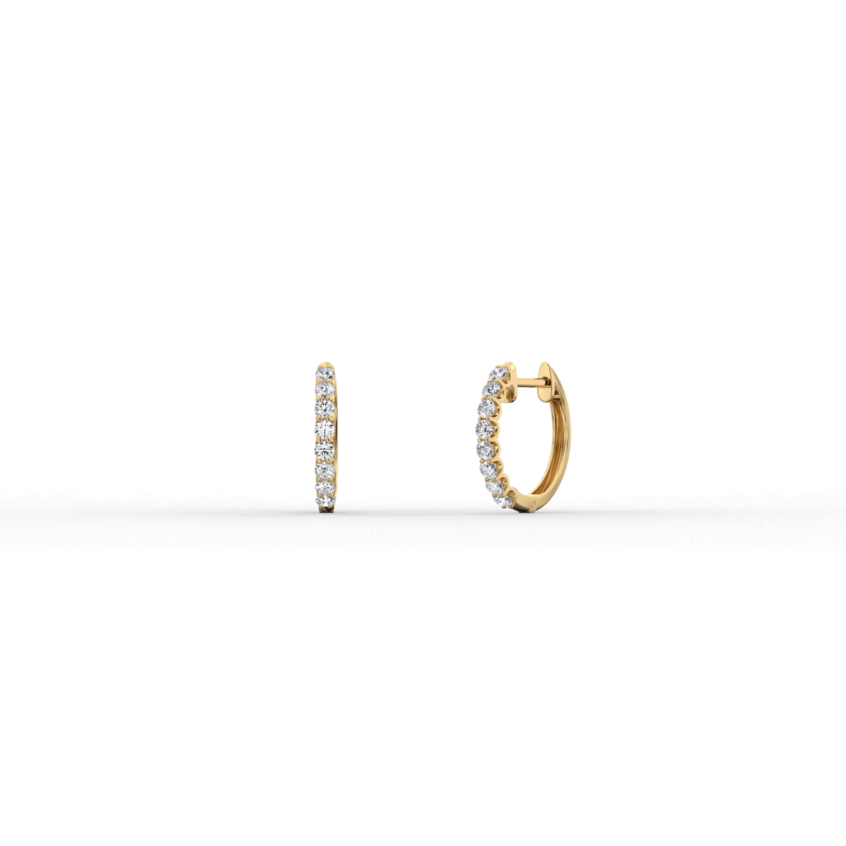 0.36CTW Lab Diamond U Prong Huggies In 14K Solid Gold - 