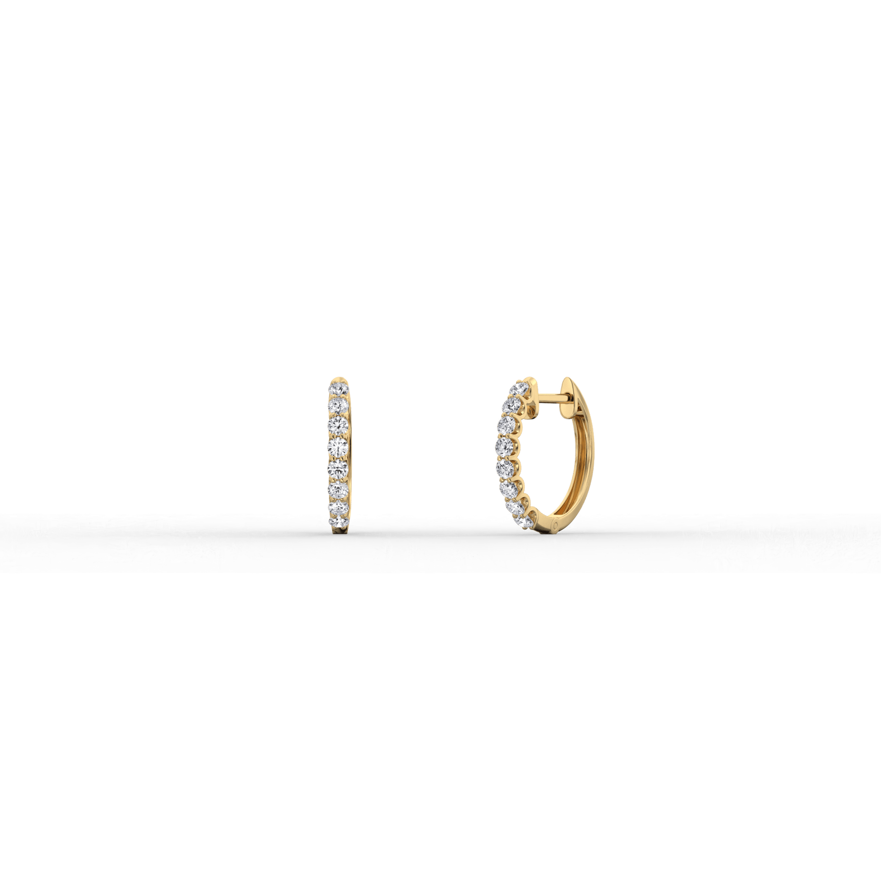 0.36CTW Lab Diamond U Prong Huggies In 14K Solid Gold - 