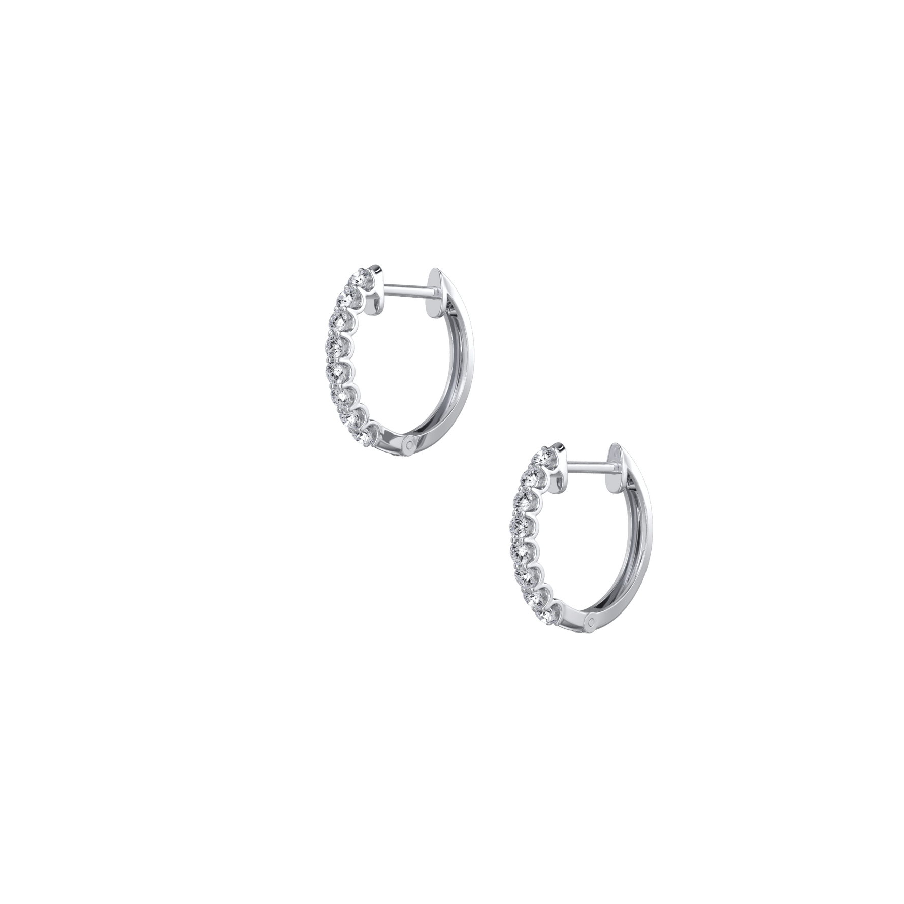 0.36CTW Lab Diamond U Prong Huggies In 14K Solid Gold - 