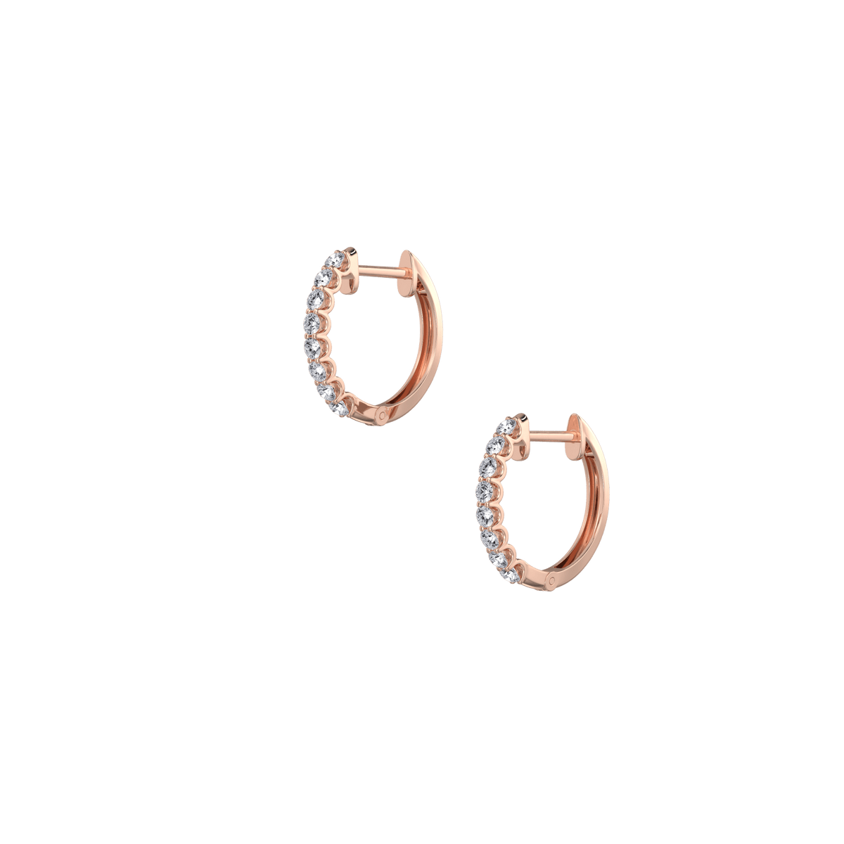 0.36CTW Lab Diamond U Prong Huggies In 14K Solid Gold - 