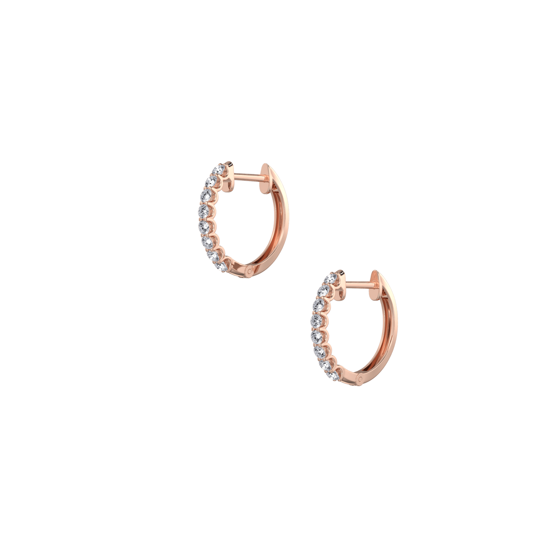 0.36CTW Lab Diamond U Prong Huggies In 14K Solid Gold - 