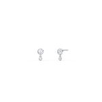 14K Solid Gold Drop Stud Earring With Lab Diamond - 