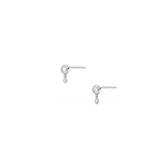 14K Solid Gold Drop Stud Earring With Lab Diamond - 