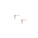 14K Solid Gold Drop Stud Earring With Lab Diamond - 