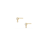 14K Solid Gold Drop Stud Earring With Lab Diamond - 