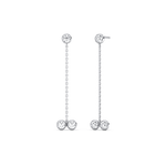 14K Solid Gold Chain Dangle Earring With Lab Diamond - 