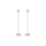 14K Solid Gold Chain Dangle Earring With Lab Diamond - 