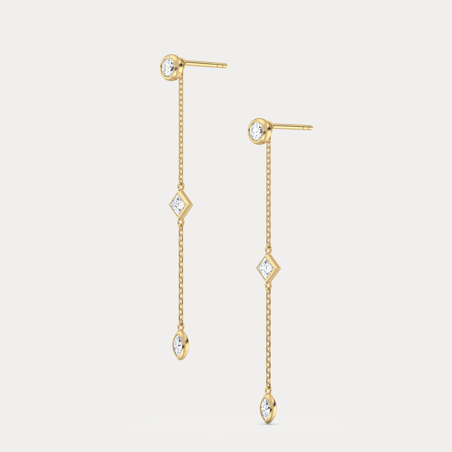 0.78CTW Triple Lab Diamond Dangle Earring Set - Earrings