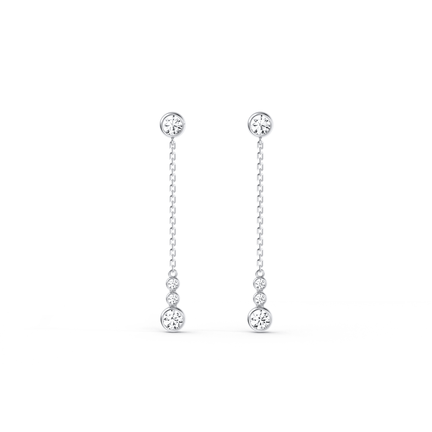 14K Solid Gold Dazzling Drop Earring With Lab Diamond - 