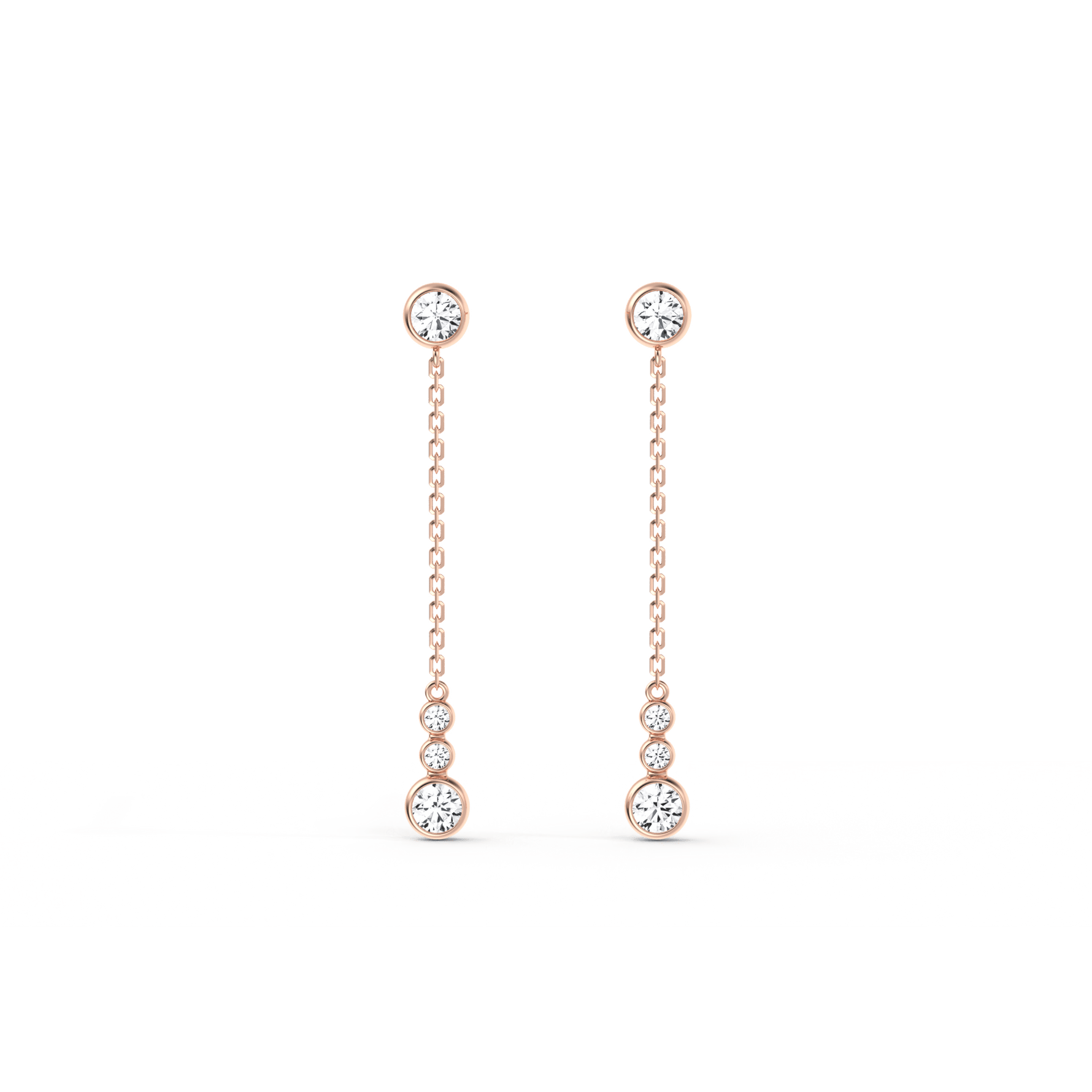 14K Solid Gold Dazzling Drop Earring With Lab Diamond - 