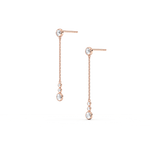 14K Solid Gold Dazzling Drop Earring With Lab Diamond - 