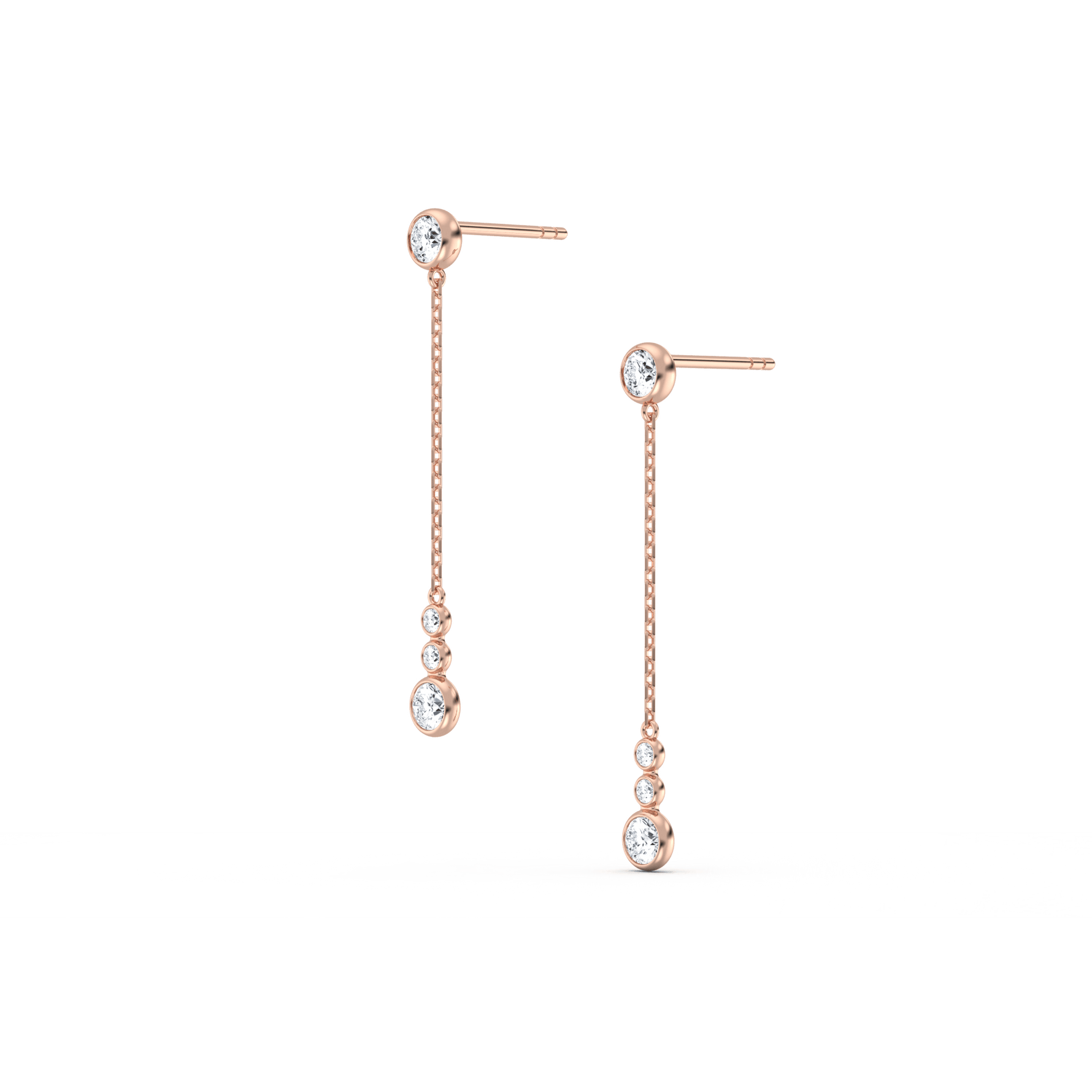 14K Solid Gold Dazzling Drop Earring With Lab Diamond - 