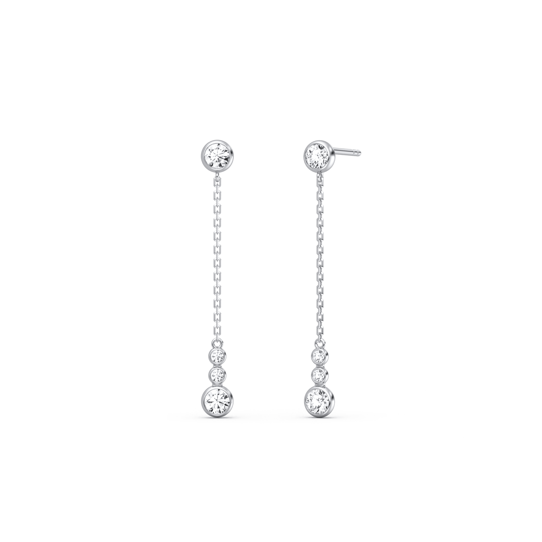 14K Solid Gold Dazzling Drop Earring With Lab Diamond - 