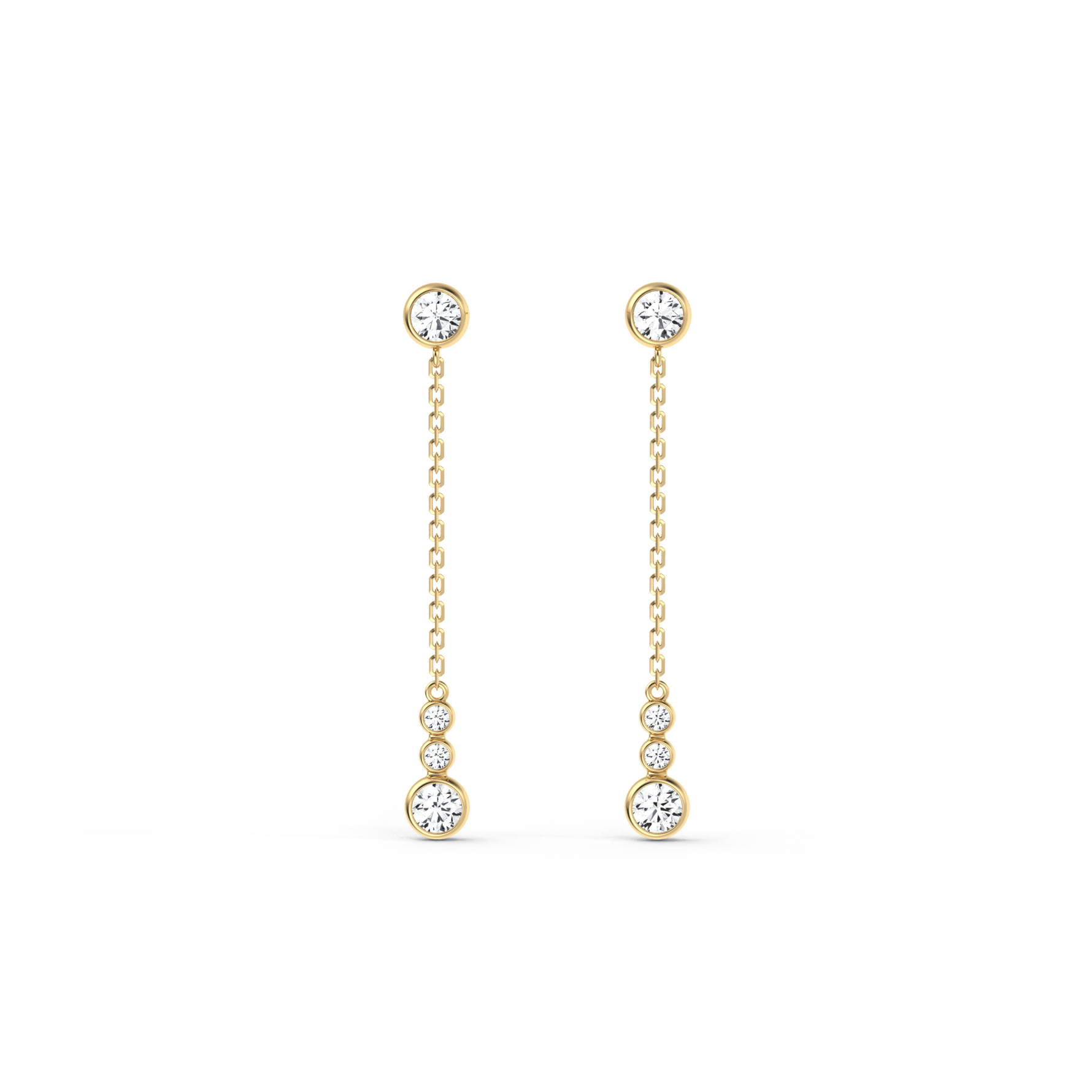 14K Solid Gold Dazzling Drop Earring With Lab Diamond - 