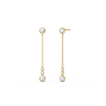 14K Solid Gold Dazzling Drop Earring With Lab Diamond - 