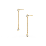 14K Solid Gold Dazzling Drop Earring With Lab Diamond - 