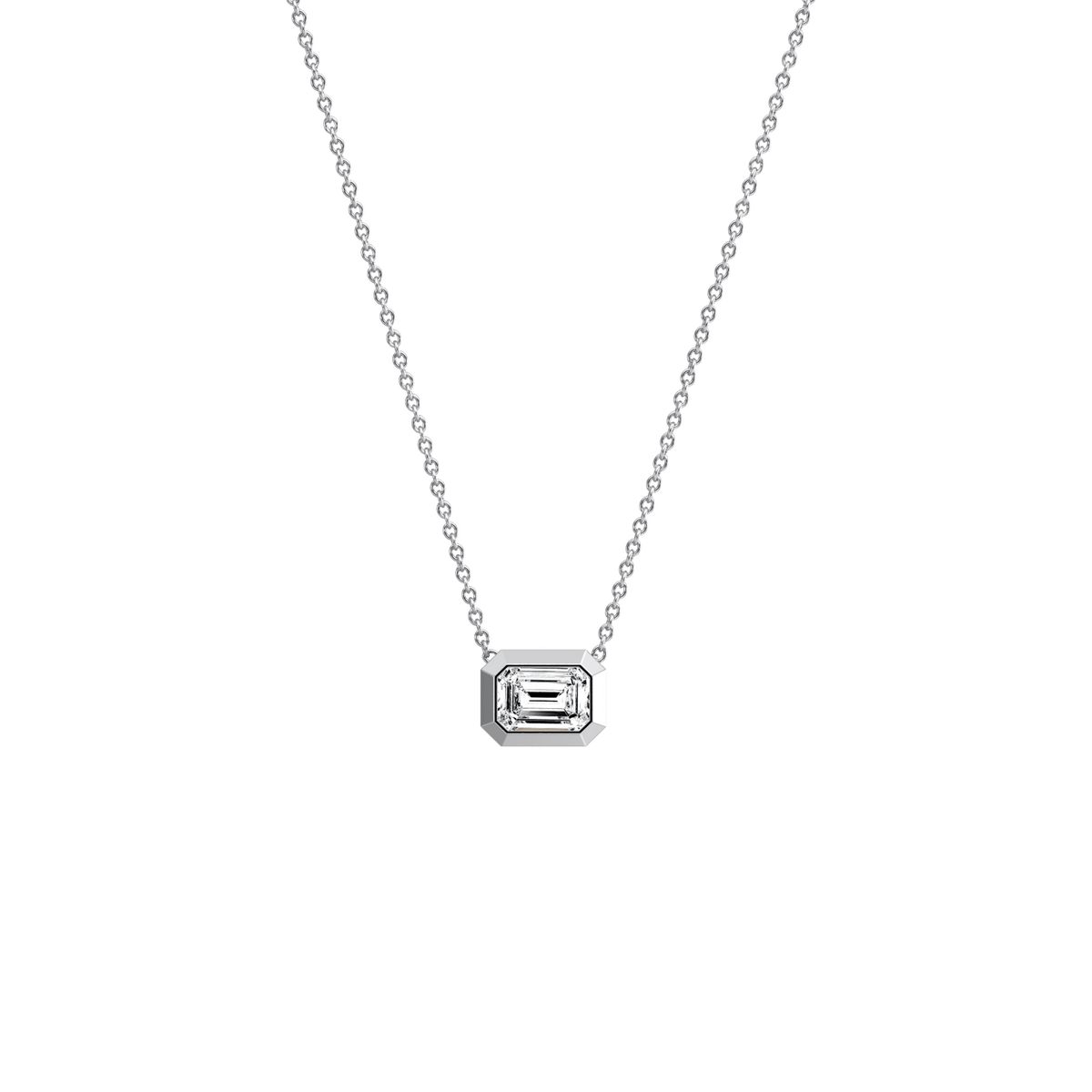 0.5CT Lab Grown Diamond Bezel Set Pendant Neckalce In 14K Solid Gold/Platinum - Necklaces