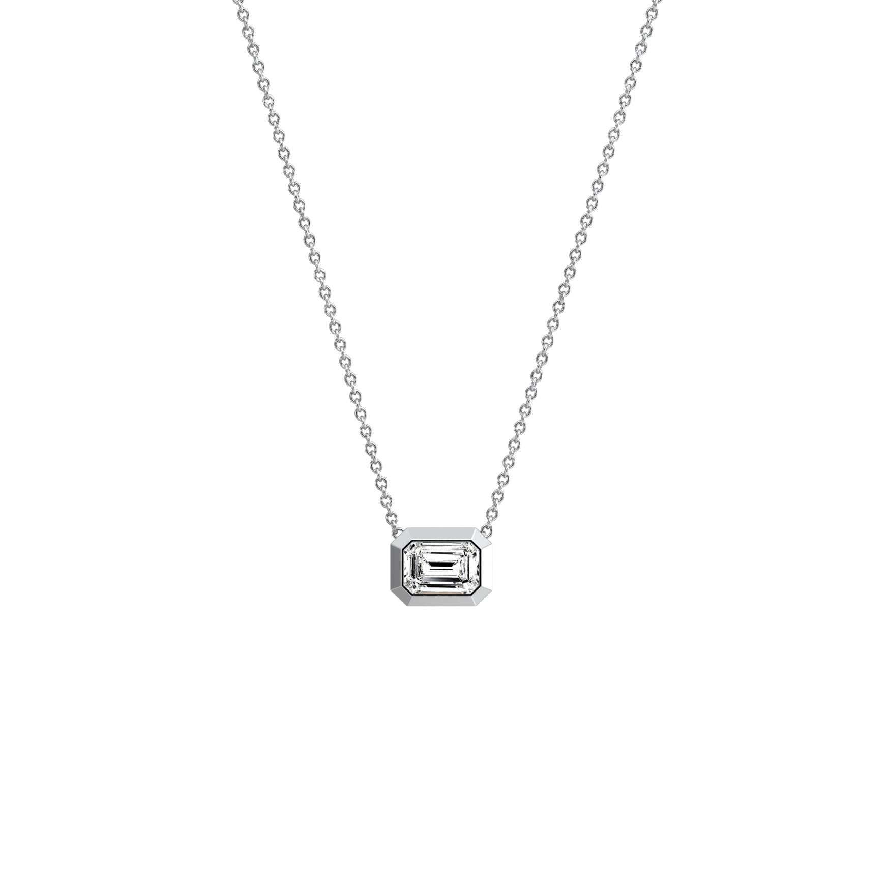 0.5CT Lab Grown Diamond Bezel Set Pendant Neckalce In 14K Solid Gold/Platinum - Necklaces
