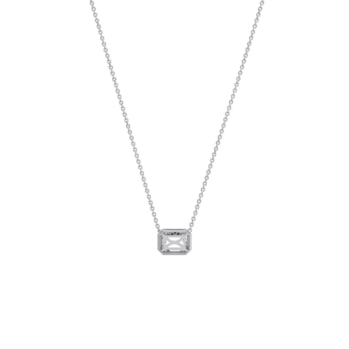 0.5CT Lab Grown Diamond Bezel Set Pendant Neckalce In 14K Solid Gold/Platinum - Necklaces
