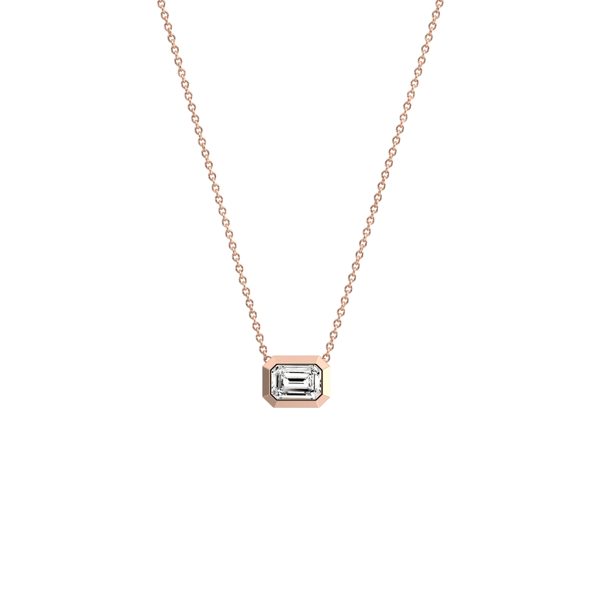 0.5CT Lab Grown Diamond Bezel Set Pendant Neckalce In 14K Solid Gold/Platinum - Necklaces