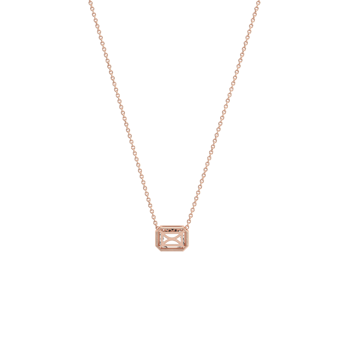 0.5CT Lab Grown Diamond Bezel Set Pendant Neckalce In 14K Solid Gold/Platinum - Necklaces