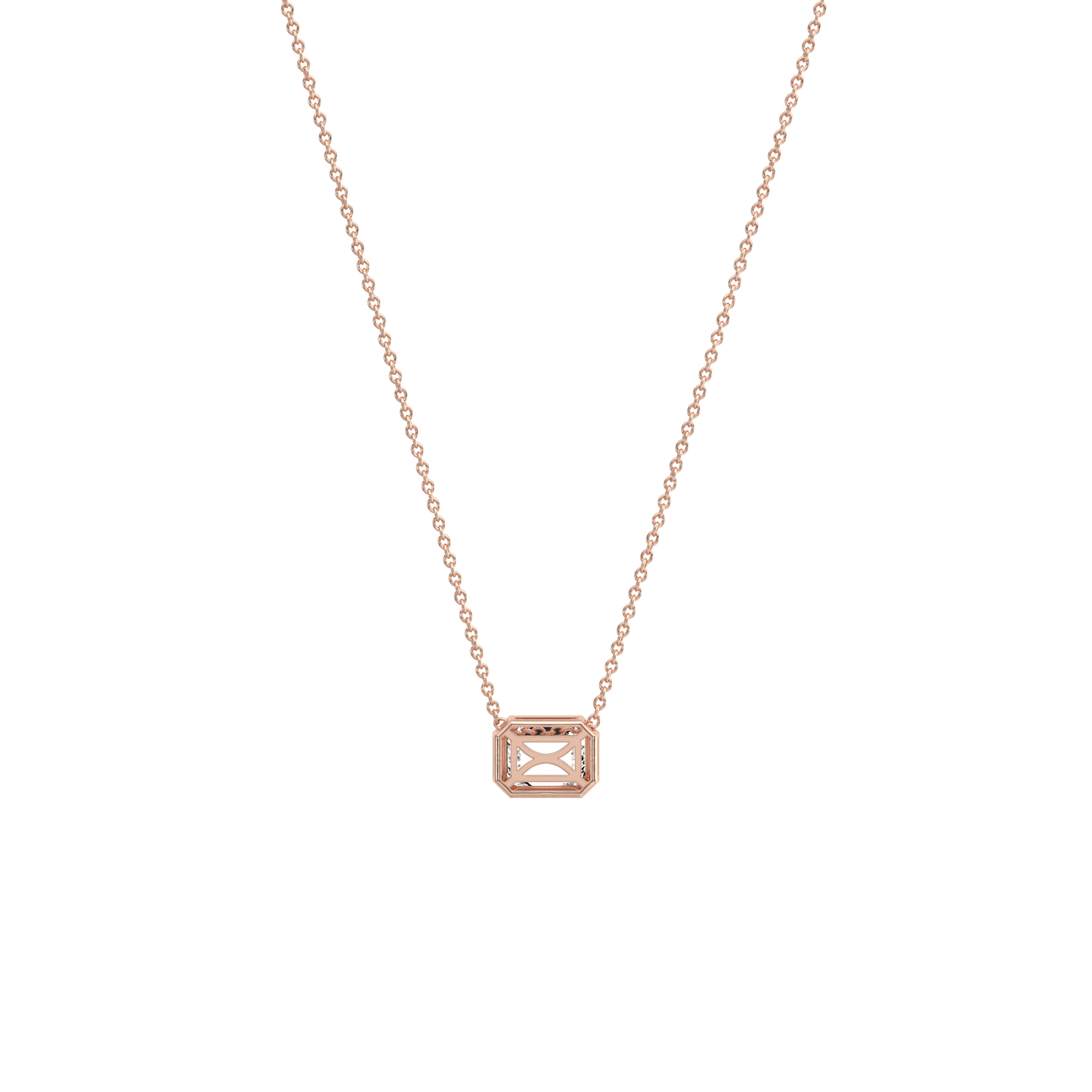 0.5CT Lab Grown Diamond Bezel Set Pendant Neckalce In 14K Solid Gold/Platinum - Necklaces