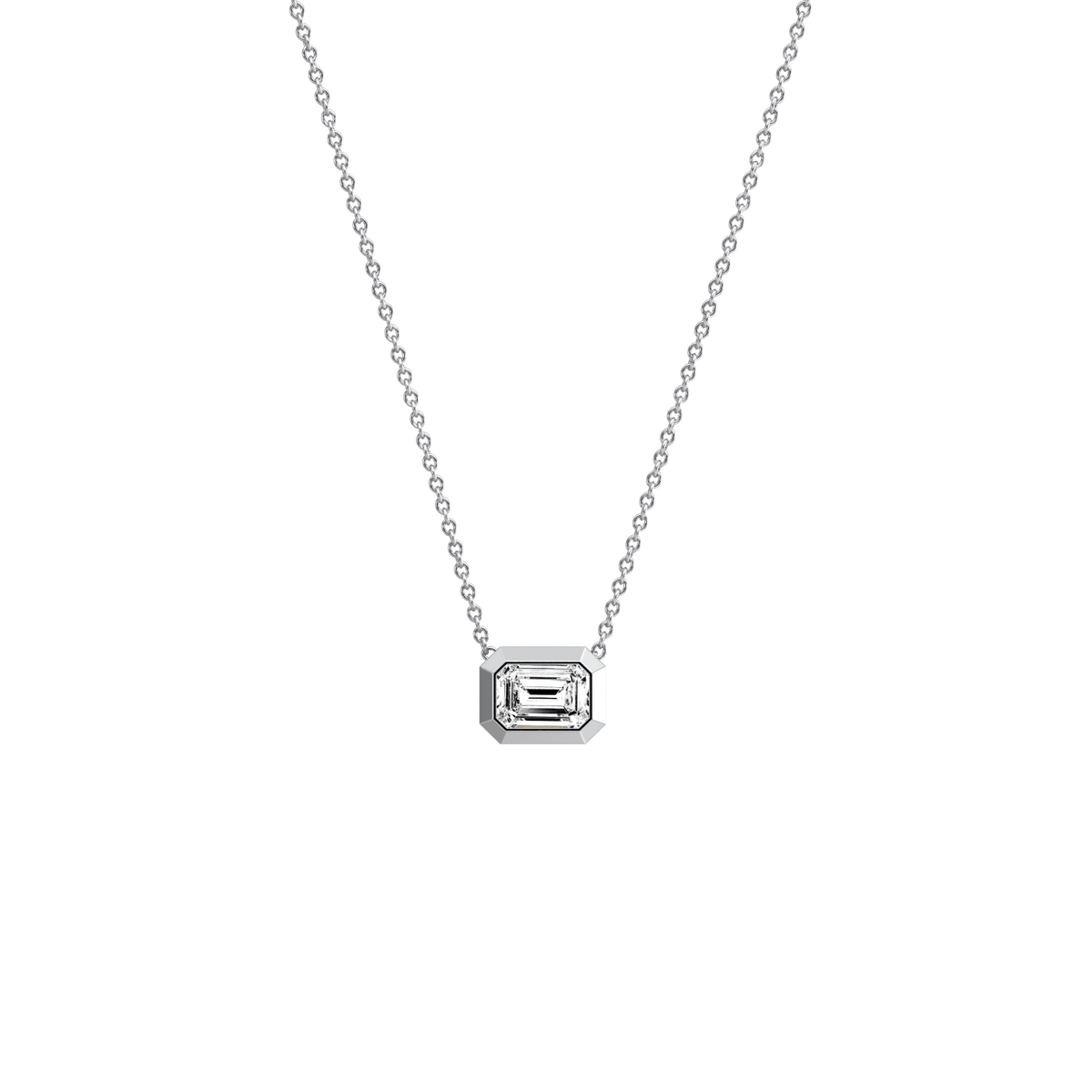 0.5CT Lab Grown Diamond Bezel Set Pendant Neckalce In 14K Solid Gold/Platinum - Necklaces