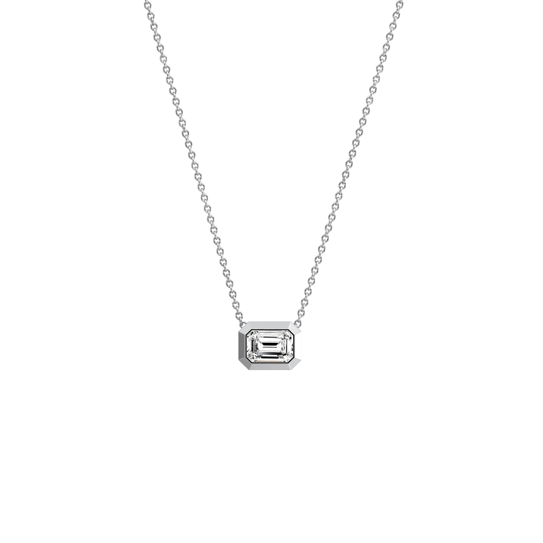 0.5CT Lab Grown Diamond Bezel Set Pendant Neckalce In 14K Solid Gold/Platinum - Necklaces