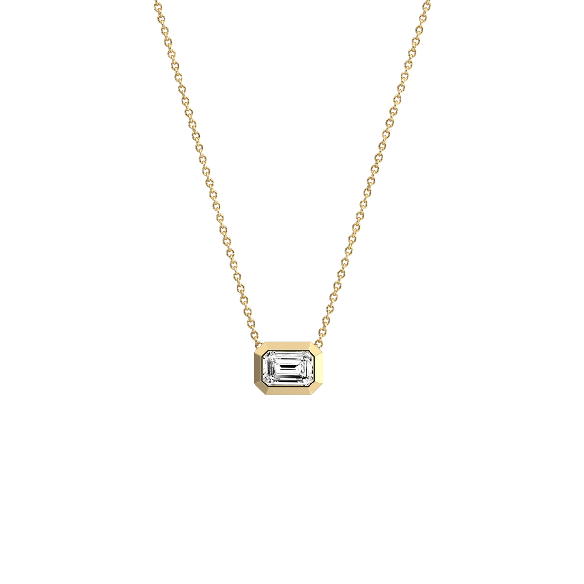 0.5CT Lab Grown Diamond Bezel Set Pendant Neckalce In 14K Solid Gold/Platinum - Necklaces