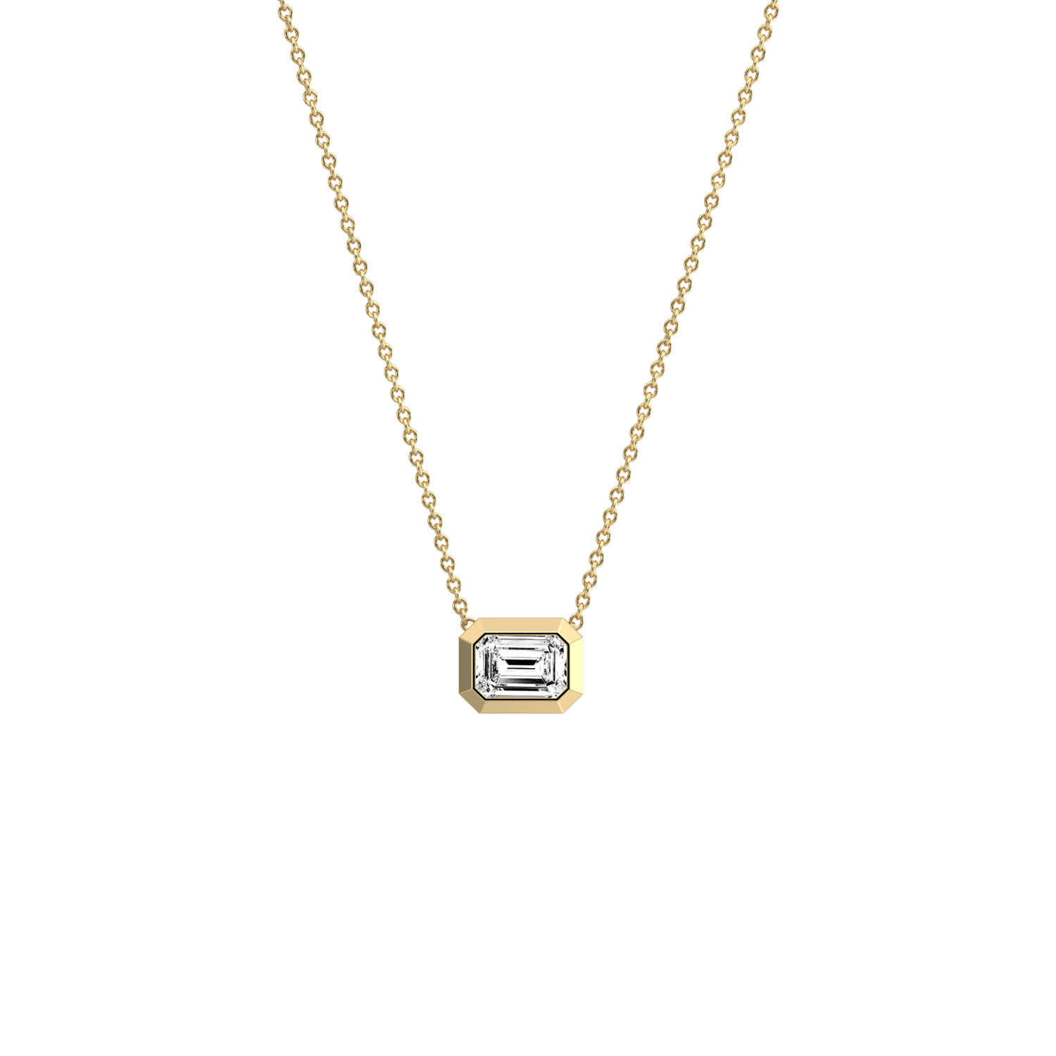 0.5CT Lab Grown Diamond Bezel Set Pendant Neckalce In 14K Solid Gold/Platinum - Necklaces